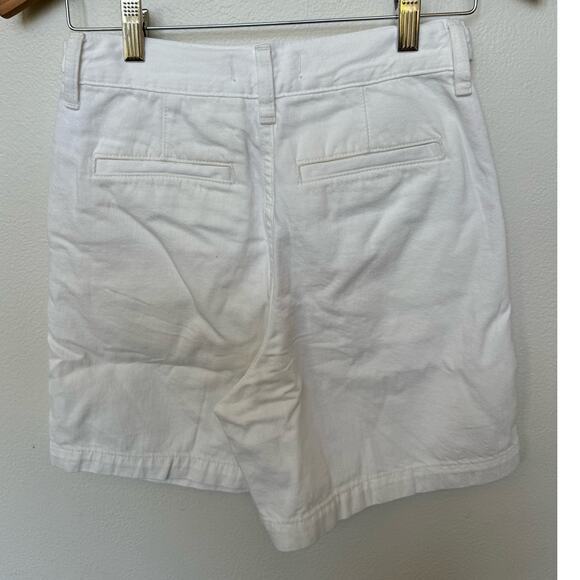Madewell Harlow White Denim Mom High Rise Pleated Shorts Cotton Women Sz 23 NWT - Picture 2 of 10